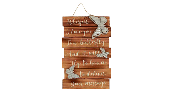 Butterfly Whispers Wood Wall Plaque