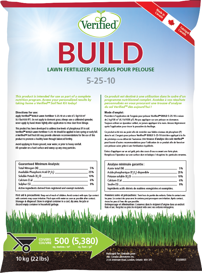 Build Fertilizer - 5-25-10 (10kg/22lb bag)