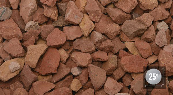1″ Red Brick Chips (1/2″ – 1 1/4″) 