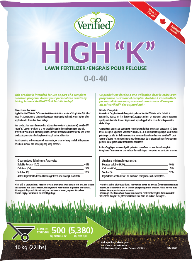 High "K" Fertilizer - 0-0-40 (10kg/22lb bag)