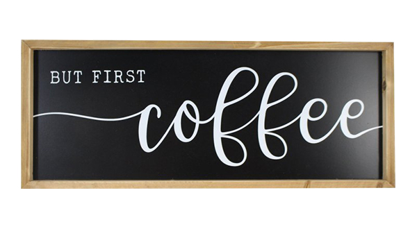 But First, Coffee Wood Framed Sign 