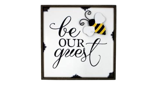 Bee Our Guest Shelf Plaque