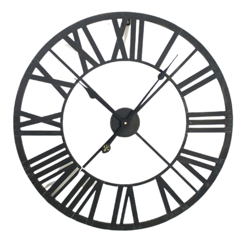 Large Distressed Iron Frame Clock