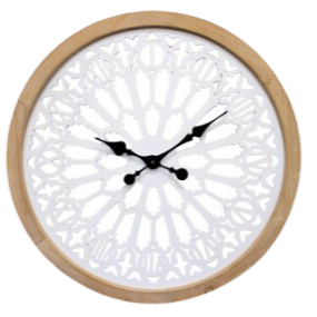 Round White Wood Wall Clock